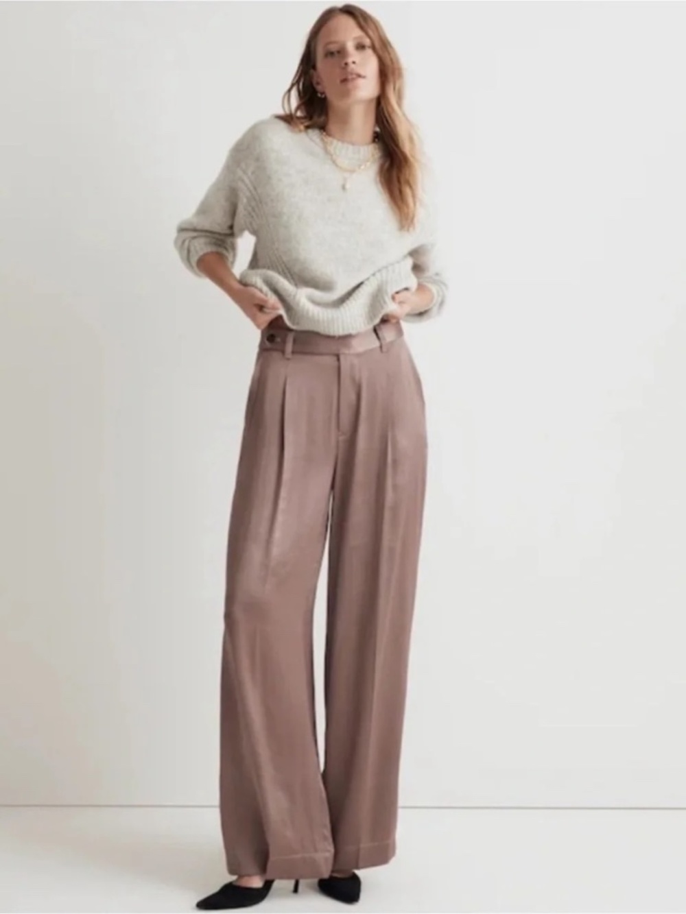 Madewell | Harlow Wide Leg Satin Trouser | Size 4